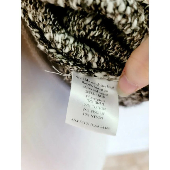 Eileen Fisher Heather Grey Multi Linen Blend Open Cardigan PM Medium Petite - Picture 10 of 10